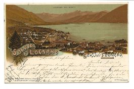 Saluto da Locarno - Gruss aus Locarno - uralte Litho - 1899