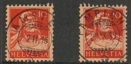 CH - Tellbrustbild - Zst. Nr. 126I & II - TOP Vollstempel