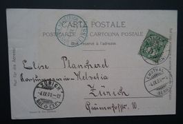 1901 Post Karte Hotel Post Stempel Bains de Heustrich selten