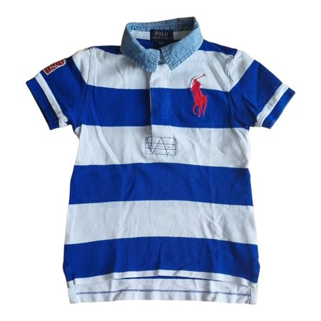 Ralph Lauren Poloshirt weiss blau  Gr. 104