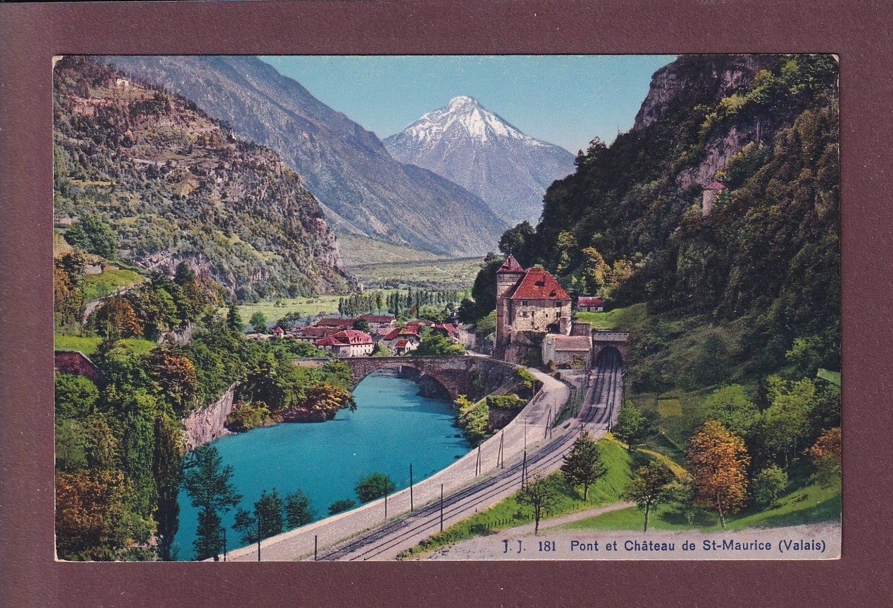 Cartoline postali: SAINT MAURICE - Pont et Château – Usato da Pully venduto da nicecards