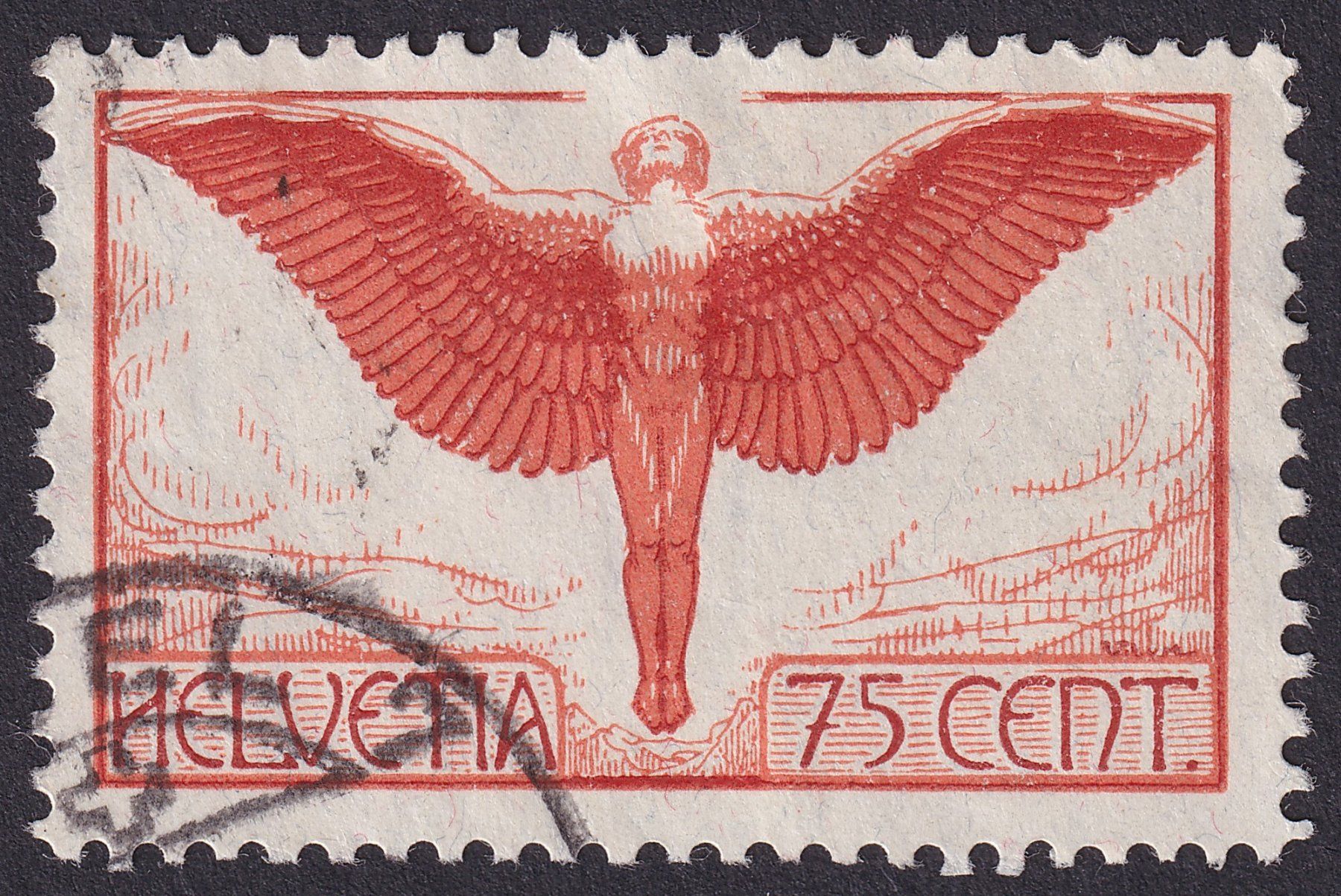 Tous les timbres: F11, Ikarus orange gestempelt Basel, Kat: 130.- – D'occasion à Ebikon par SilvioFreund