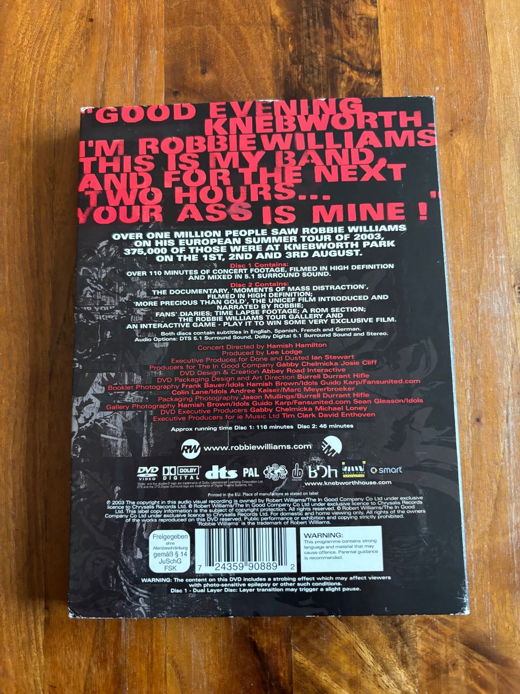 Tutti i DVDs: Robbie Williams Live at Knebworth 2 CD – Usato da Balsthal venduto da Uroby 1
