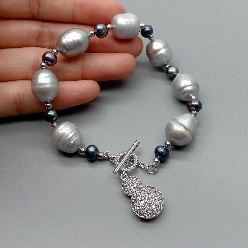 Bracciali & Braccialetti: Design Lua grau Perle Armband Edelstein Bracelet Perle grise – Nuovo (secondo la descrizione) da Prilly venduto da ilyria73 1
