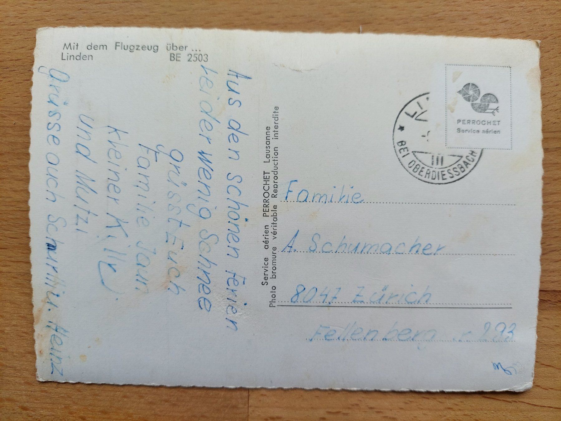 Cartoline postali: AK Linden BE Flugaufnahme – Usato da Obfelden venduto da Foto_Bild_Kunst_Buch 1