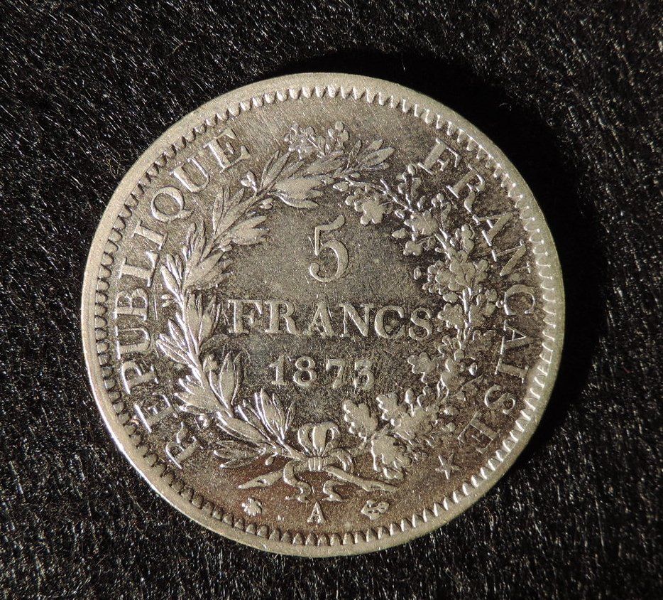 Alle Münzen: Silber 5 Franc Herkules 1873 – Gebraucht aus Duggingen von doogbua