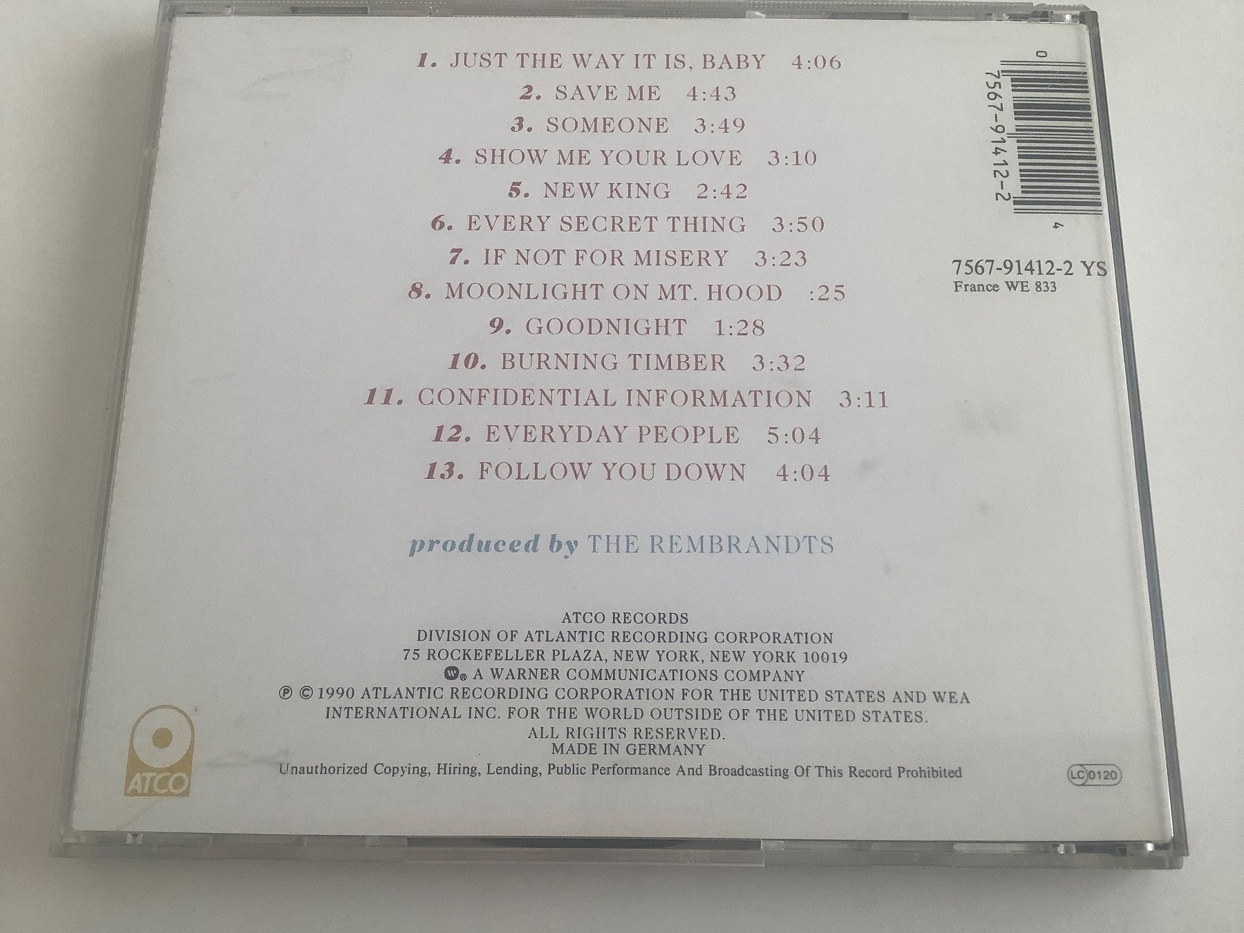 CD: The Rembrandts / 1990 – Usato da Dübendorf venduto da Shreck 1