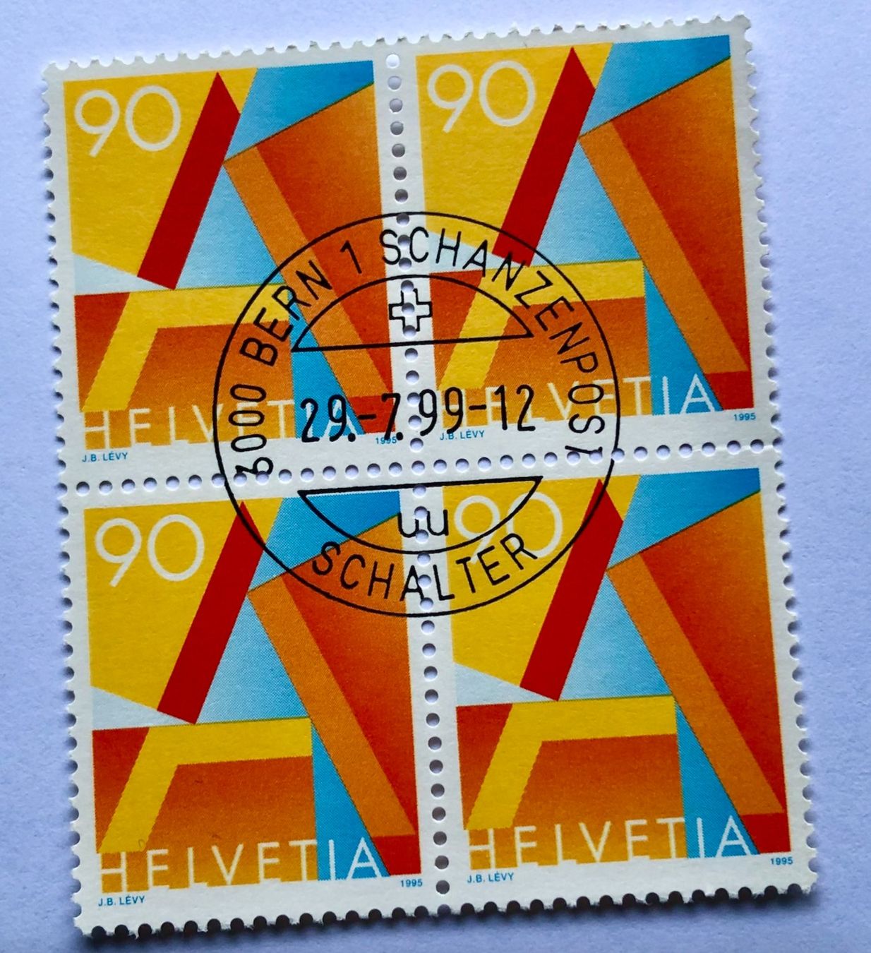 Tutti i francobolli: 4 er Block Nr.887 Einzelausgabe  GESTEMPELT 1995    – Usato da Aarau venduto da Billa007