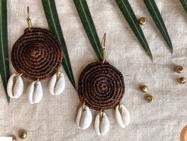 Sommer Boho Ohrringe Muscheln, handgemacht, Makrame, Shell