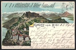 Litho Rigi, Panorama mit Gütschen, Hase