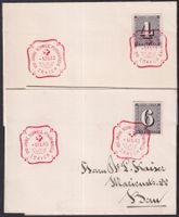 1943, W12+W13 auf LUXUS-Briefen von Züri (Zürich 4+Zürich 6)