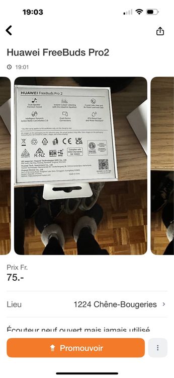 Écouteurs Huawei free buds 2 3