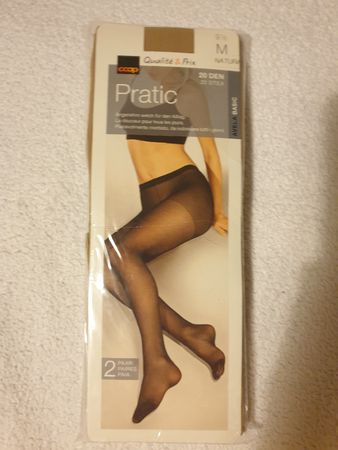 Collants neufs 20 den, M, couleur naturelle, 2pièces