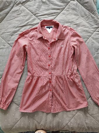 Tommy Hilfiger Bluse rot gestreift Grösse 16 guter Zustand