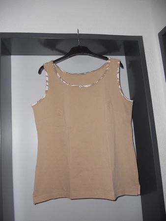 Neu: 2-teiliges Set - Top + Bermudas - weiss-beige - Gr.44