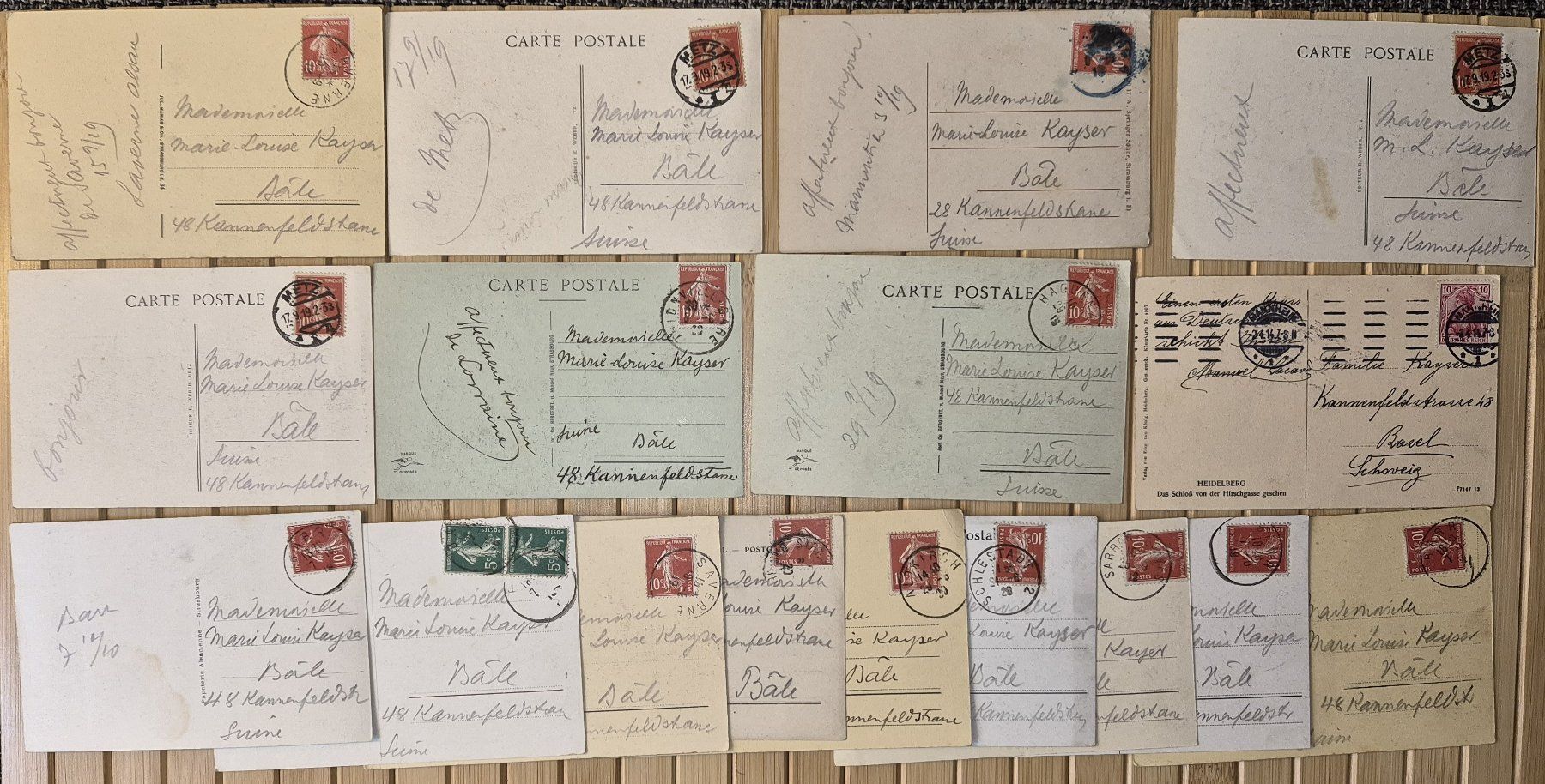 Cartoline postali: 17 antike Postkarten "Elsass" 1919/20 – Usato da Basel venduto da Kurioses 3