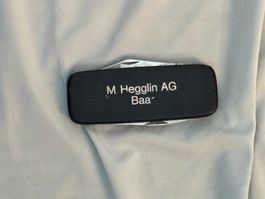Taschenmesser schwarz mit M. Hegglin AG Baar Aufdruck