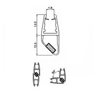 Magnetprofil 90° Paar für 6/8mm Glas –
