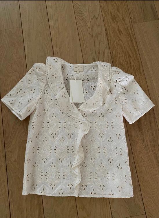 Sézane Blouse Irene, écru, Gr. 36, neuwertig | Acheter sur Ricardo