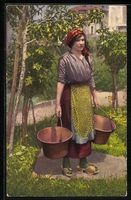 AK Junge Schweizerin im Garten, 1919