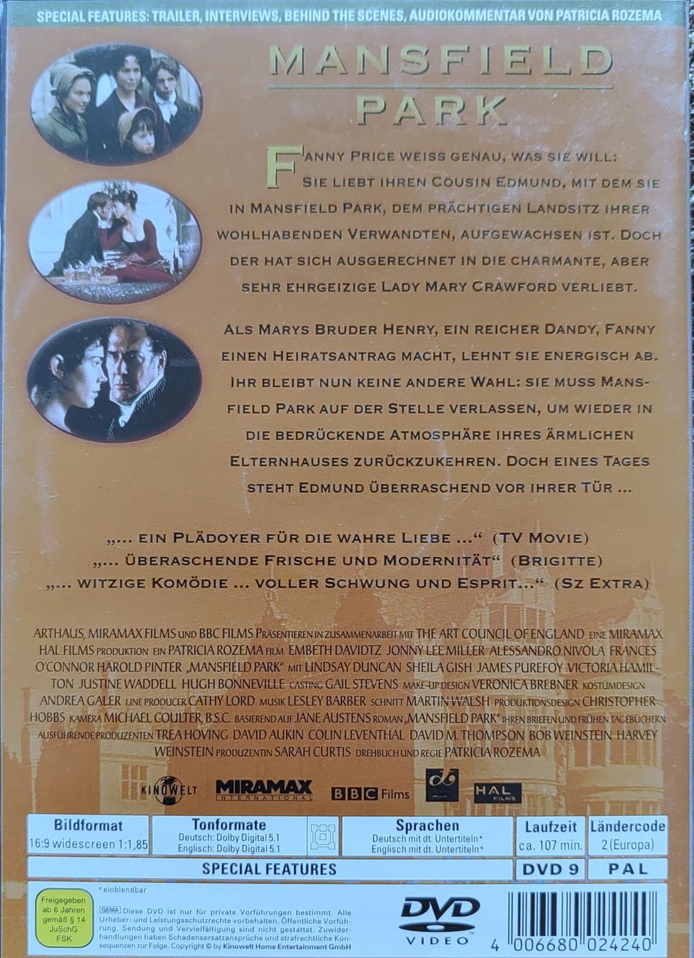 Tutti i DVDs: Mansfield Park – Usato da Burg AG venduto da Franklin5736 1