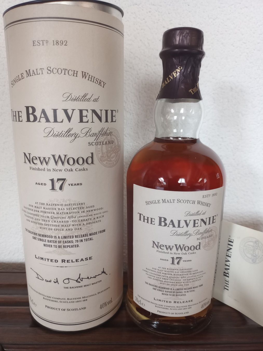 Balvenie Bevande alcoliche: Balvenie New Wood 17 Years – Nuovo e nell'imballaggio originale da Spiez venduto da egonolsen