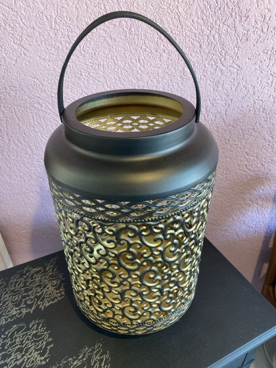 Lanternes: Grosse Laterne 48/30 cm, Schwarz/Gold, Metall, NEU (11) – Neuf avec emballage d'origine à Lotzwil par Tgdromad