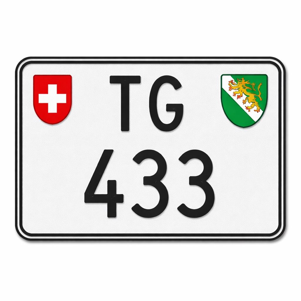 Insegne: Motorrad Kontrollschild TG 433 – Usato da Felben wellhausen venduto da To.el
