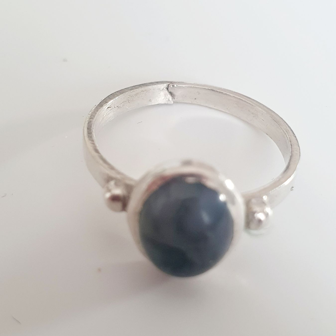 Anelli: Silberring 925 mit Moosachat Edelstein Ring Gr. 18.6 mm – Usato da Kreuzlingen venduto da Wunderkiste123 4