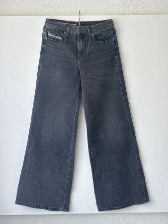 Diesel Damen Jeans, Wide Leg, Grauwash, Grösse 28, Taille 36