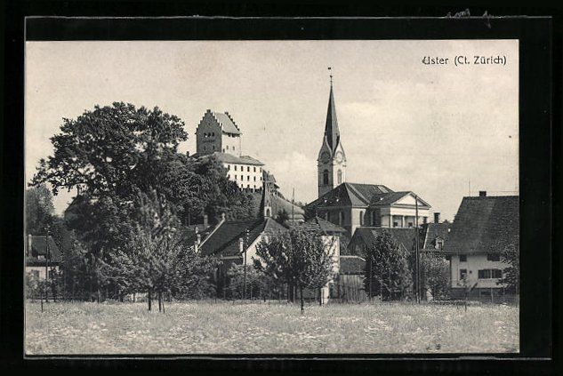 Cartoline postali: AK Uster, Ortspartie mit Kirche – Usato da Berlin venduto da bartko-reher