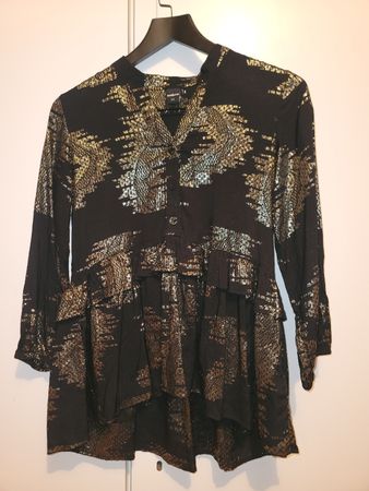Zebra schwarz/gold, festliche Bluse, blouson rénne, metall