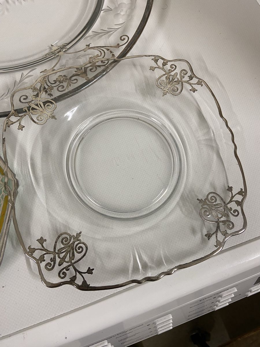 Piatti: Dessertteller, Glas mit Silberdekor, 4 Stk. – Usato da Dietikon venduto da brocki-eyra 7