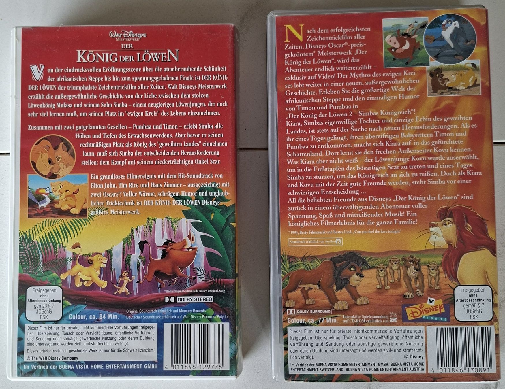 Alle VHS: VHS Disney Der König der Löwen 1 & 2 – Gebraucht aus Ziefen von MullerD 2
