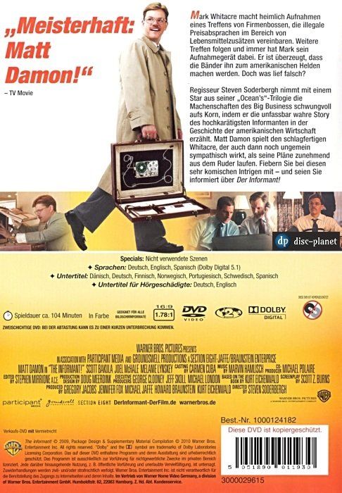 Tutti i DVDs: DVD - Der Informant (2009) – Usato da Embrach venduto da disc-planet 1