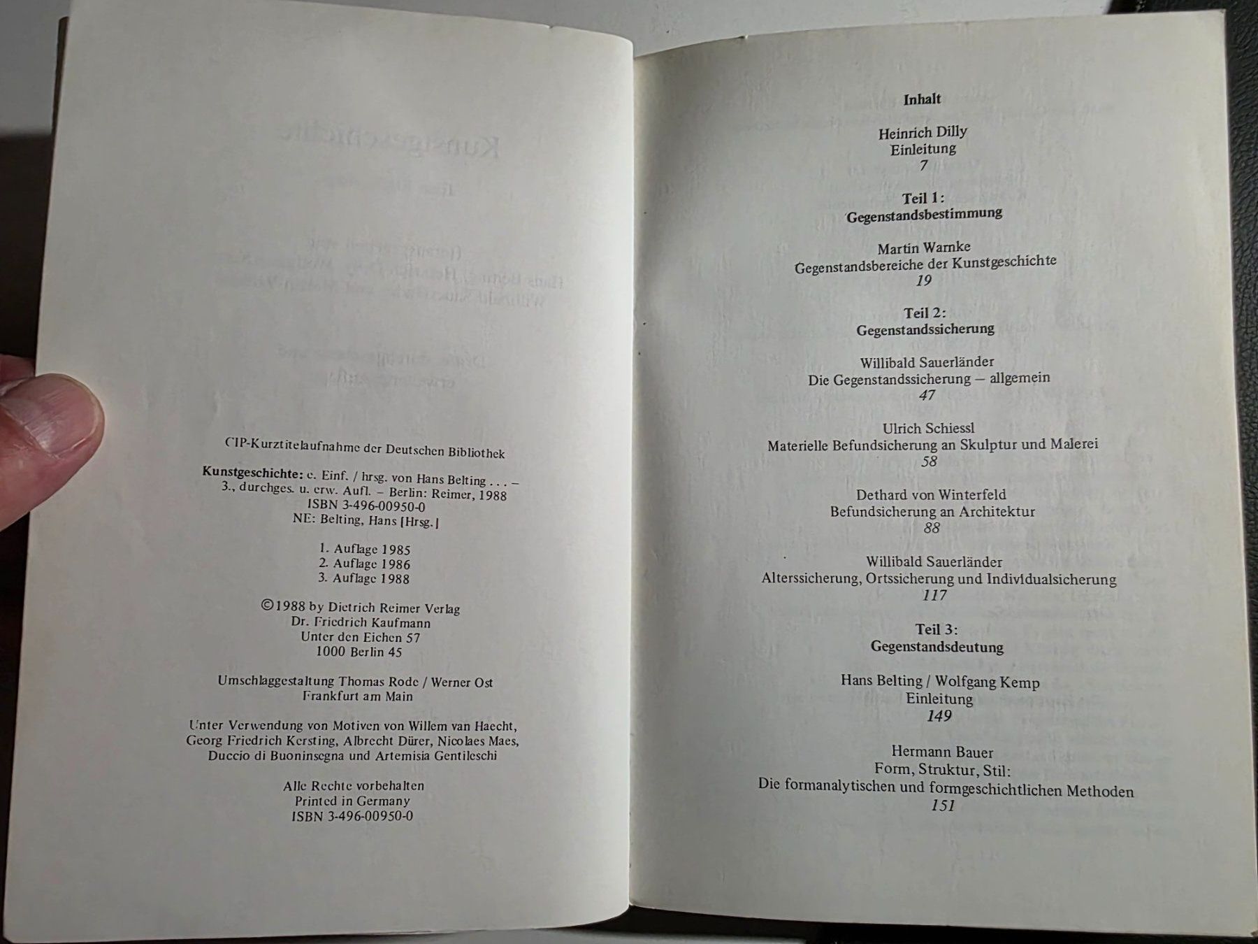 Livres: Eine Einführung Kunstgeschichte - 1988 – D'occasion à Walterswil BE par Lonitti 2