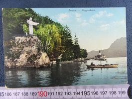 MEGGENHORN LUZERN AK 1908 RUDERBOOT VOR DAMPFSCHIFF