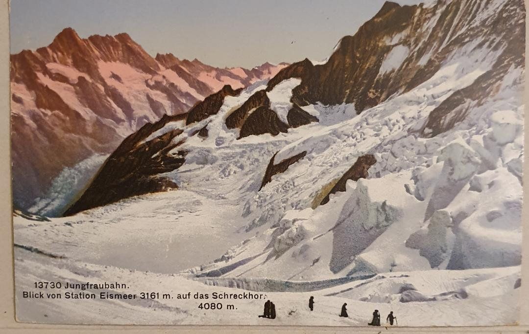 Cartoline postali: EISMEER   Blick  -  Jungfraubahn  - 1915 – Usato da Delémont venduto da Domdom1