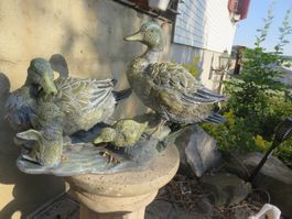 Gartenfigur🤩Entenfamilie ohne Säule Garten Eingang Balkon
