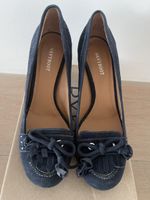 Neue Navyboot Wildleder Pumps, Gr. 40, dunkelblau