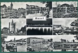 Basel, 9 Ansichten, gelaufen, ca. 1955