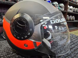 Casque Caberg Jet Riviera V3Sway anthracite/noir/orange fluo