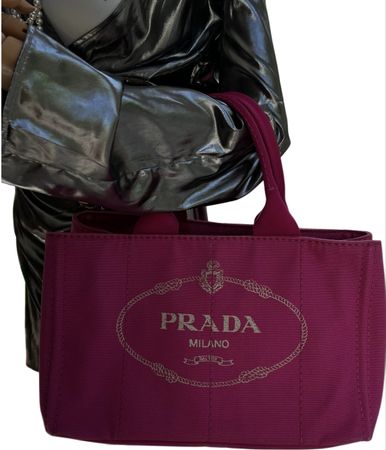 Prada Canapa Tote BN1877 Fuxia Canvas Handtasche