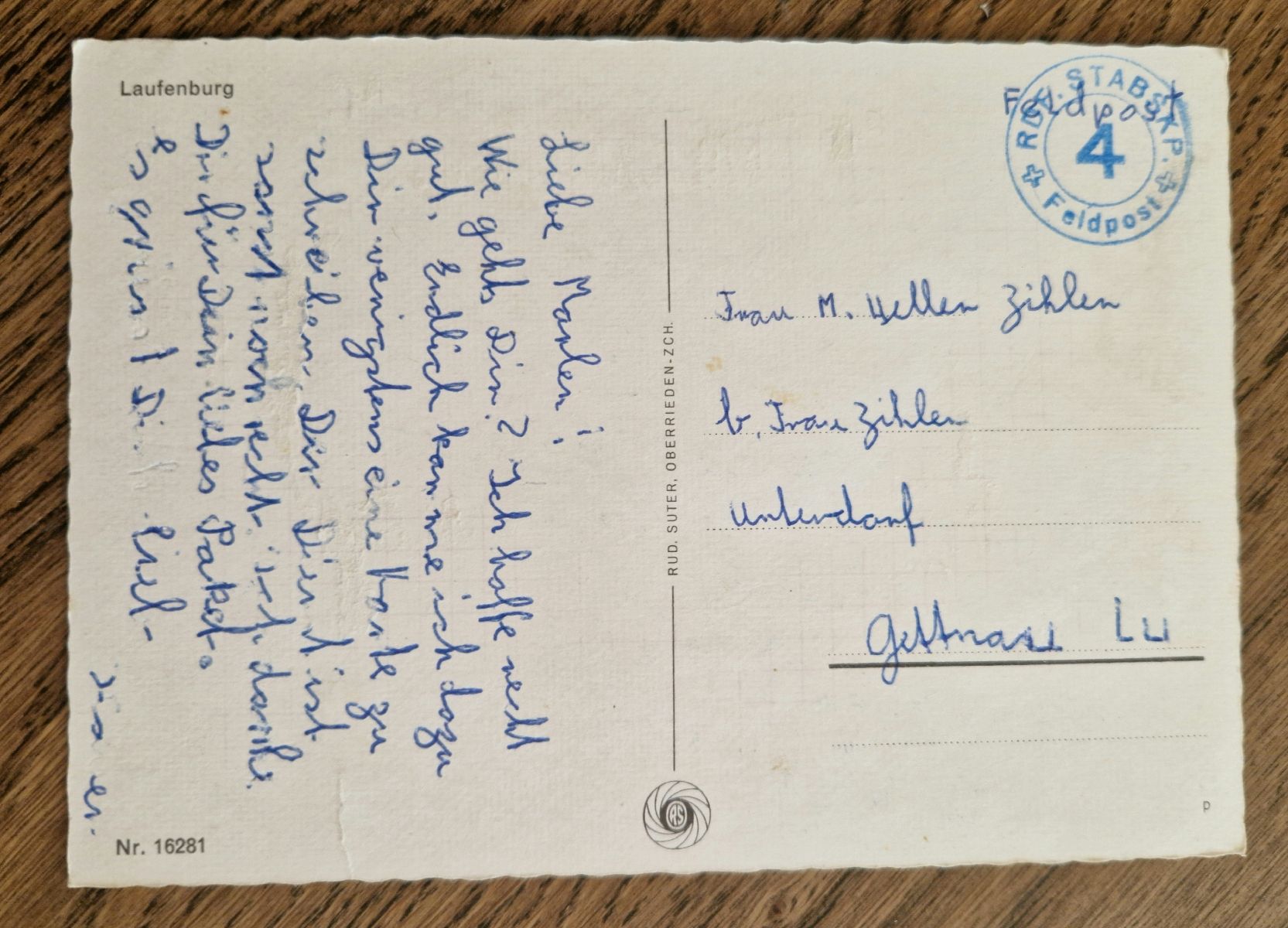 Cartoline postali: Laufenburg, Feldpost – Usato da Ebikon venduto da Donar50 1