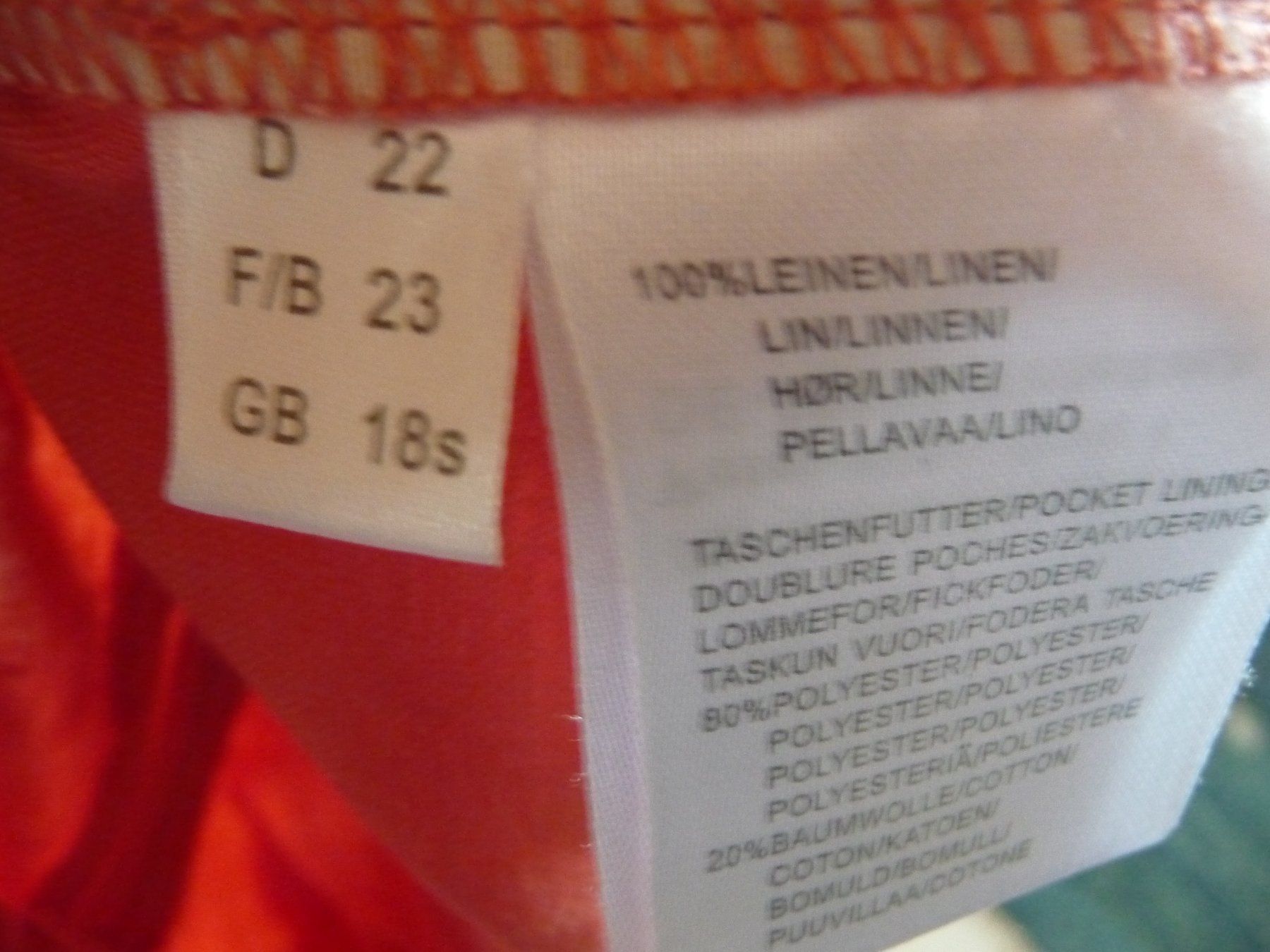 Peter Hahn Pantaloni: Hose 3/4 Leinen Peter Hahn Gr. 22 – Nuovo (secondo la descrizione) da Kirchberg BE venduto da lavendel02 2