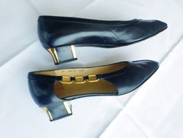 PUMPS 37 LEDER GOLD BESATZ BRUNO MAGLI TOP SCHUHE BALLERINAS