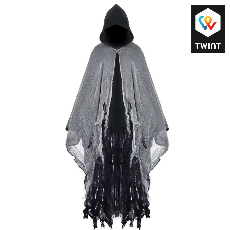 Cape Halloween Adulte Vampire/Sorcier - Velours, Longueur Selon Taille, Unisexe, Avec Capuche