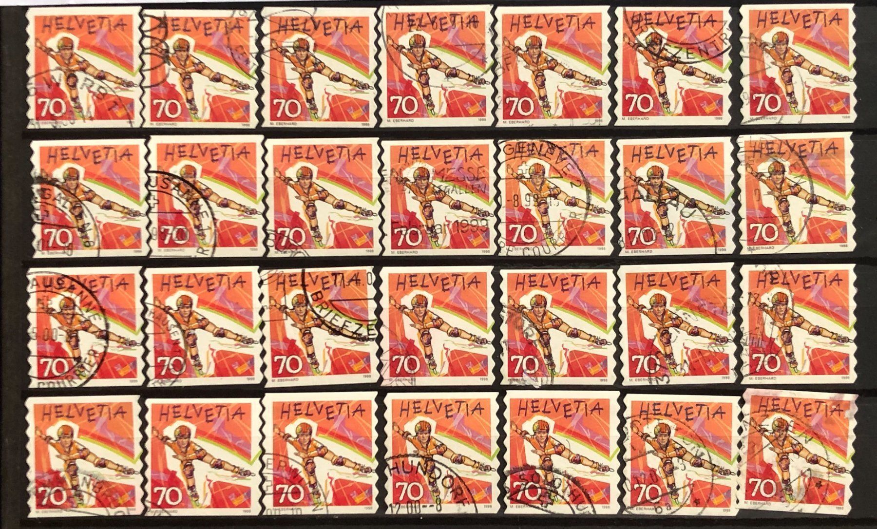 Tutti i francobolli: Nr.953 mit Stempel 28 Stück – Usato da Aarau venduto da Billa007