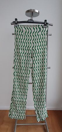 Mango Hose grün cremeweiss Gr 34/XS