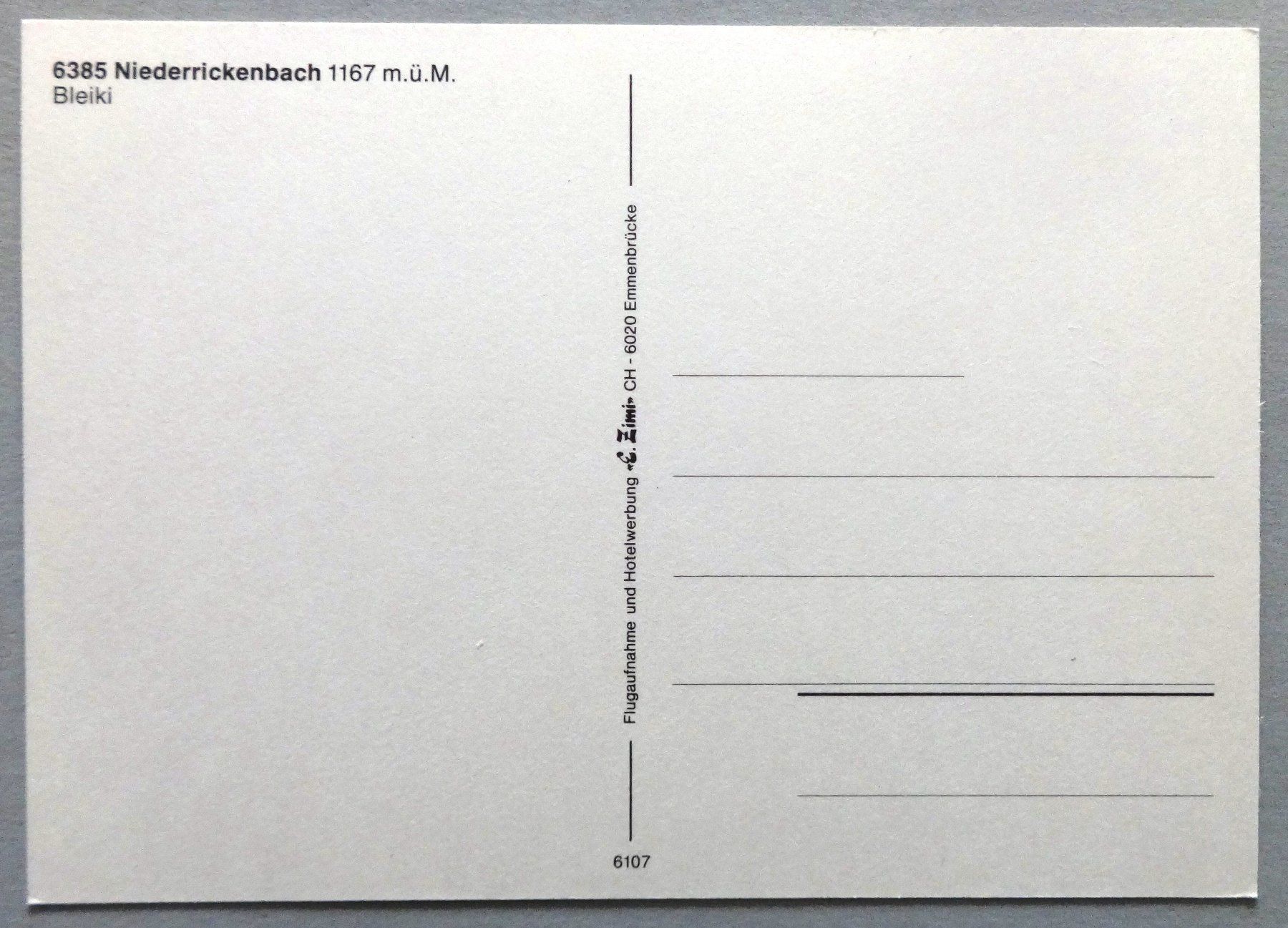 Cartoline postali: Niederrickenbach 1167 m ü.M., Bleiki – Usato da Fétigny venduto da Billy2miny 1
